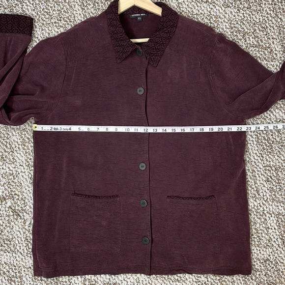 CYNTHIA MAX CASUAL COAT LIGHTWEIGHT RAYON PLUM COLORED SIZE XL - Picture 10 of 12